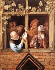 Jan Steen Canvas Paintings - Rhetoricians at a Window
